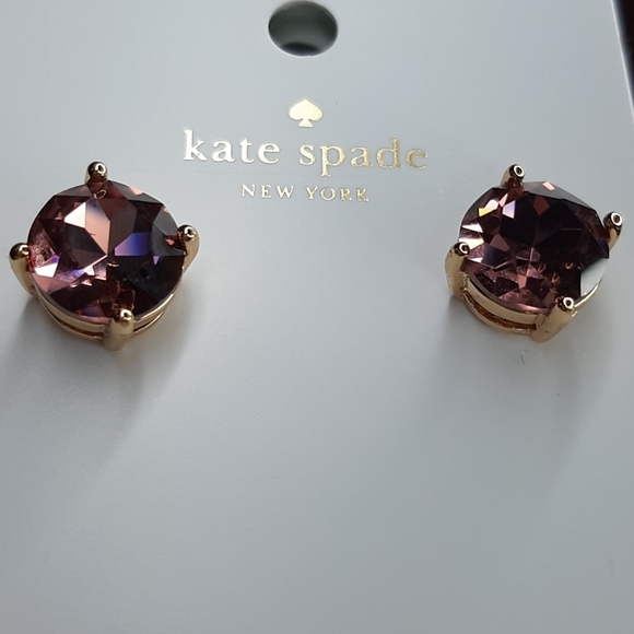 kate spade lilacpetal gumdrop gold stud earrings - Picture 2 of 2